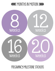 Months in Motion 901 Pregnancy Baby Bump Belly Stickers Maternity Week Sticker - Monthly Baby Sticker