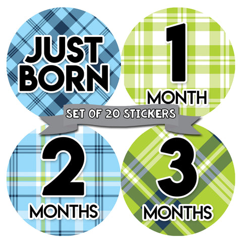 Baby Monthly Stickers | Month Stickers for Baby Boy | Baby Shower Registry Gift