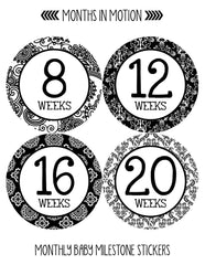 Months In Motion 912 Pregnancy Baby Bump Belly Stickers Maternity Week Sticker - Monthly Baby Sticker