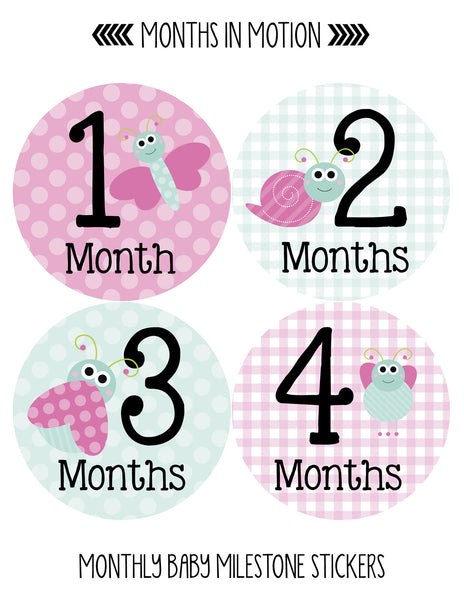 Months in Motion 401 Monthly Baby Stickers Month Girl Monthly