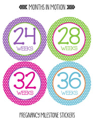 Months in Motion 903 Pregnancy Baby Bump Belly Stickers Maternity Week Sticker - Monthly Baby Sticker