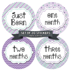 MONTHS IN MOTION Monthly Newborn Baby GIRL Milestone Stickers DELUXE SET