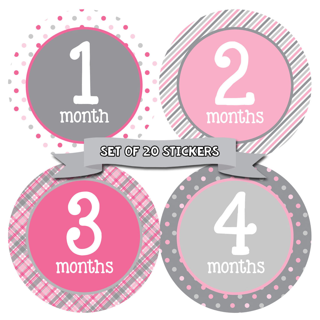 MONTHS IN MOTION Monthly Newborn Baby Girl Milestone Stickers DELUXE SET