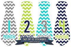 Months in Motion 734 Monthly Baby Stickers Necktie Tie Baby Boy Months 1-12 - Monthly Baby Sticker