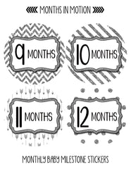 Months in Motion 805 Monthly Baby Stickers Baby Girl Months 1-12 Glitter - Monthly Baby Sticker