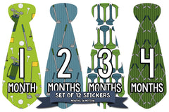 MONTHS IN MOTION Baby Monthly Tie Stickers Month Stickers Boy Necktie Photo Prop - Monthly Baby Sticker