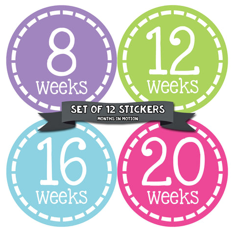 MONTHS IN MOTION Pregnancy Week By Week Belly Photo Stickers Baby Bump Maternity
