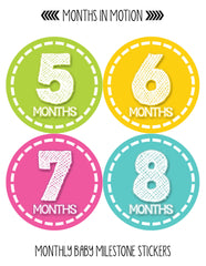 MONTHS IN MOTION Monthly Baby Stickers Newborn Infant GIRL Milestone Photo Prop - Monthly Baby Sticker