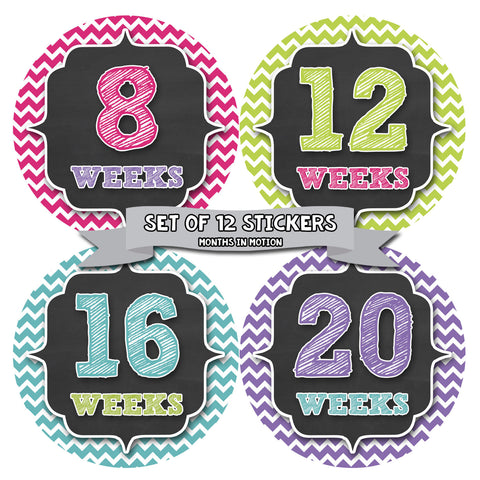 Months in Motion 913 Pregnancy Baby Bump Belly Stickers Maternity Week Sticker