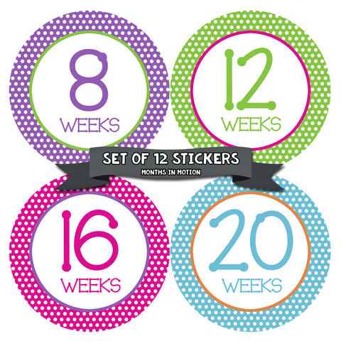 Months in Motion 903 Pregnancy Baby Bump Belly Stickers Maternity Week Sticker