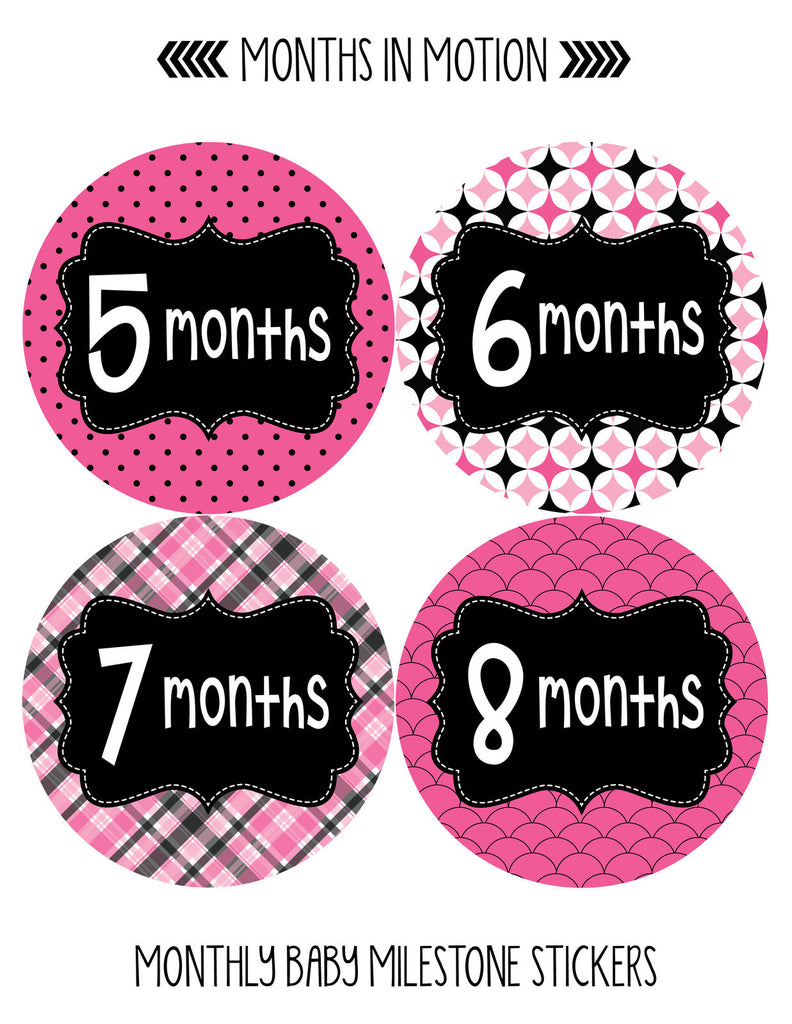 Months in Motion 401 Monthly Baby Stickers Month Girl Monthly