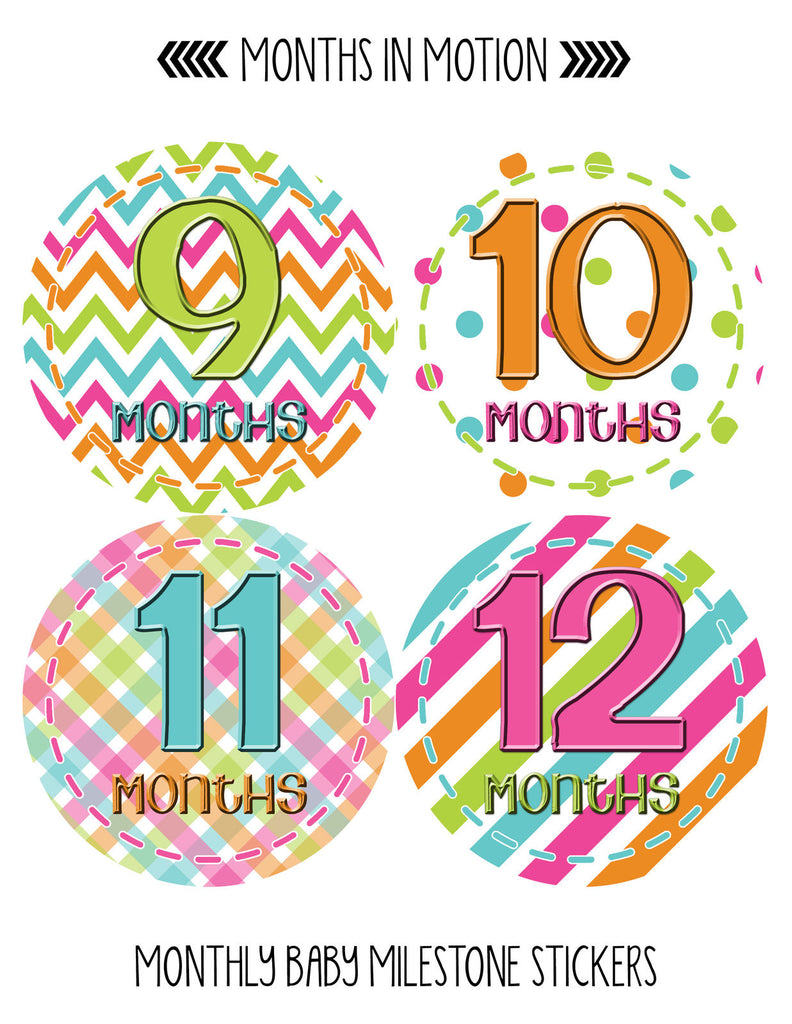 Months in Motion 401 Monthly Baby Stickers Month Girl Monthly