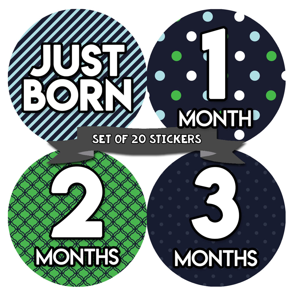 Baby Monthly Stickers | Month Stickers for Baby Boy | Baby Shower Registry Gift - Monthly Baby Sticker