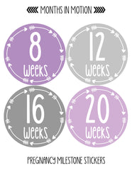 MONTHS IN MOTION Pregnancy Week By Week Belly Photo Stickers Baby Bump Maternity