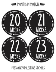 MONTHS IN MOTION Pregnancy Week By Week Belly Photo Stickers | Set of 36