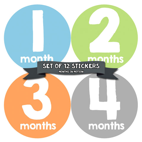 Months in Motion 099 Monthly Baby Stickers Baby Boy Photo Prop