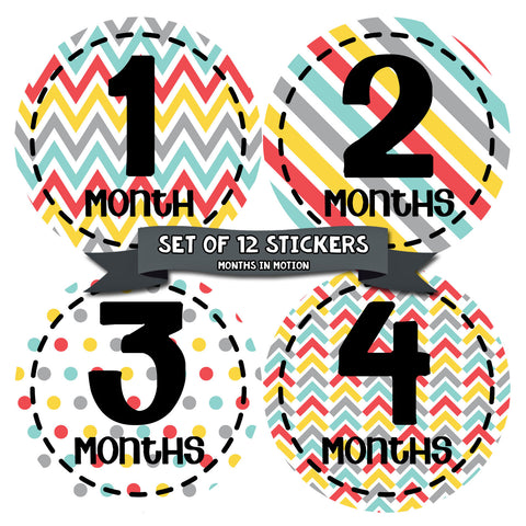 MONTHLY BABY PHOTO STICKERS FOR BABY BOY MONTH MILESTONE