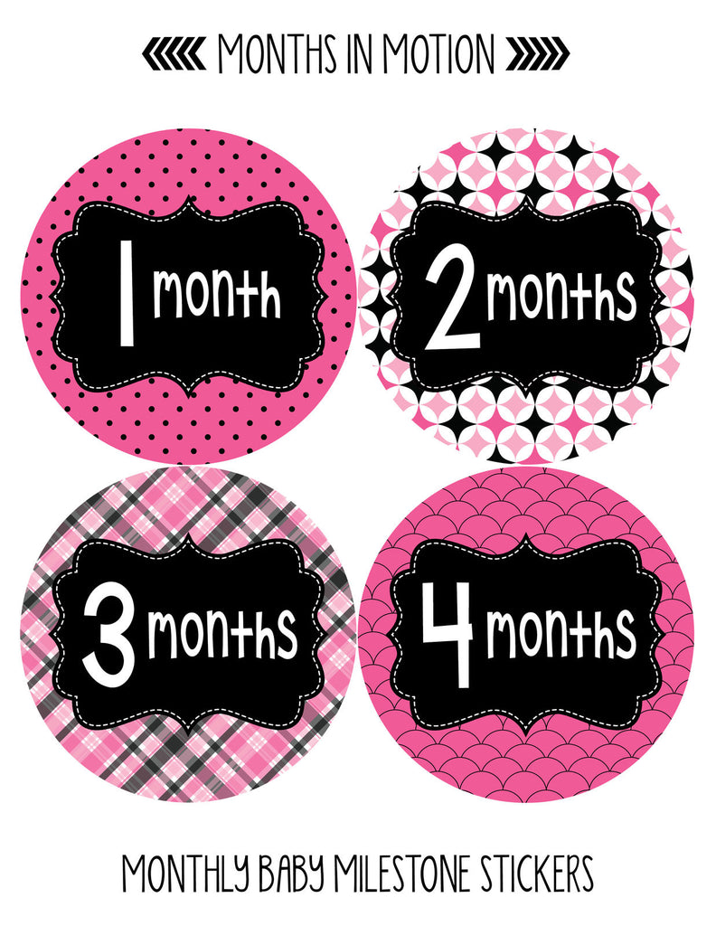  Months in Motion Baby Monthly Necktie Stickers - Baby