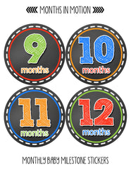 Months in Motion 322 Monthly Baby Stickers Baby Boy or Baby Girl Chalkboard - Monthly Baby Sticker