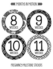 Months In Motion Pregnancy Week By Week Belly Stickers | Set of 36