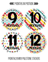 MONTHLY BABY PHOTO STICKERS FOR BABY BOY MONTH MILESTONE - Monthly Baby Sticker