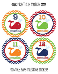 Months in Motion 399 Monthly Baby Stickers Baby Boy Milestone Age Sticker Photo - Monthly Baby Sticker