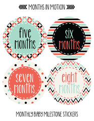 MONTHLY BABY PHOTO STICKERS FOR BABY GIRL MONTH MILESTONE - Monthly Baby Sticker