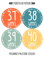Months in Motion Pregnancy Baby Bump Belly Stickers Maternity Week Sticker