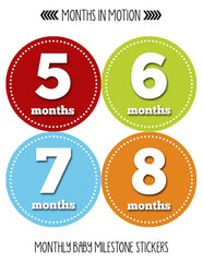 Monthly Baby Stickers - Baby Boy - Month 1-12 - Milestone Age Sticker Photo - Monthly Baby Sticker