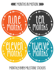 Baby Month Stickers 12 Monthly Milestone Stickers for Baby Boy - Monthly Baby Sticker