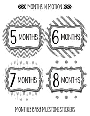 Months in Motion 805 Monthly Baby Stickers Baby Girl Months 1-12 Glitter - Monthly Baby Sticker