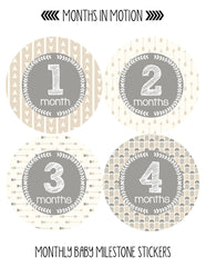 Baby Monthly Stickers | Gender Neutral Month Stickers for Baby | Style 1059 - Monthly Baby Sticker