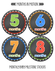 Months in Motion 322 Monthly Baby Stickers Baby Boy or Baby Girl Chalkboard - Monthly Baby Sticker