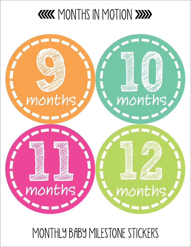 Months in Motion 401 Monthly Baby Stickers Month Girl Monthly