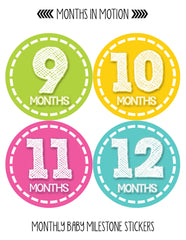 MONTHS IN MOTION Monthly Baby Stickers Newborn Infant GIRL Milestone Photo Prop - Monthly Baby Sticker