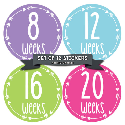 Months in Motion - Pregnancy Belly Stickers - Maternity Week Sticker (960)