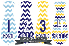 Months in Motion 750 Monthly Baby Stickers Necktie Tie Baby Boy Months 1-12 - Monthly Baby Sticker
