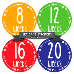 Months in Motion Pregnancy Baby Bump Belly Stickers Maternity Week Sticker