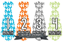 Months in Motion 725 Monthly Baby Stickers Necktie Tie Baby Boy Months 1-12 - Monthly Baby Sticker